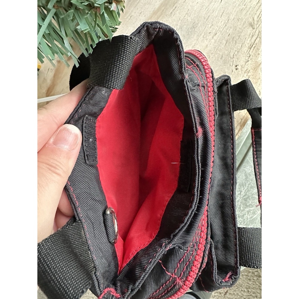 Vintage Nine West Y2K Black Red Handbag Small Purse Zip - Picture 8 of 16